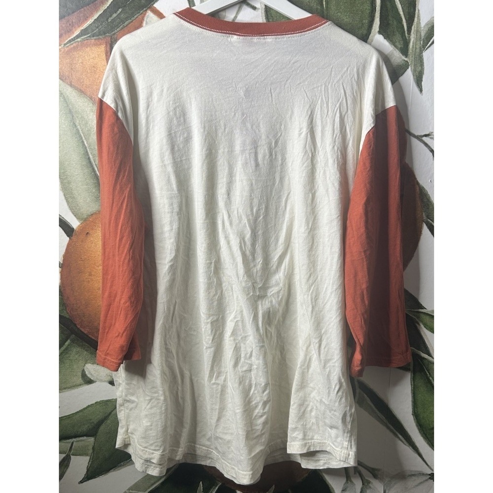 Mitchelle & Ness Texas Longhorns Bevo Ringer Henley Shirt Mens 2XL - Picture 5 of 5